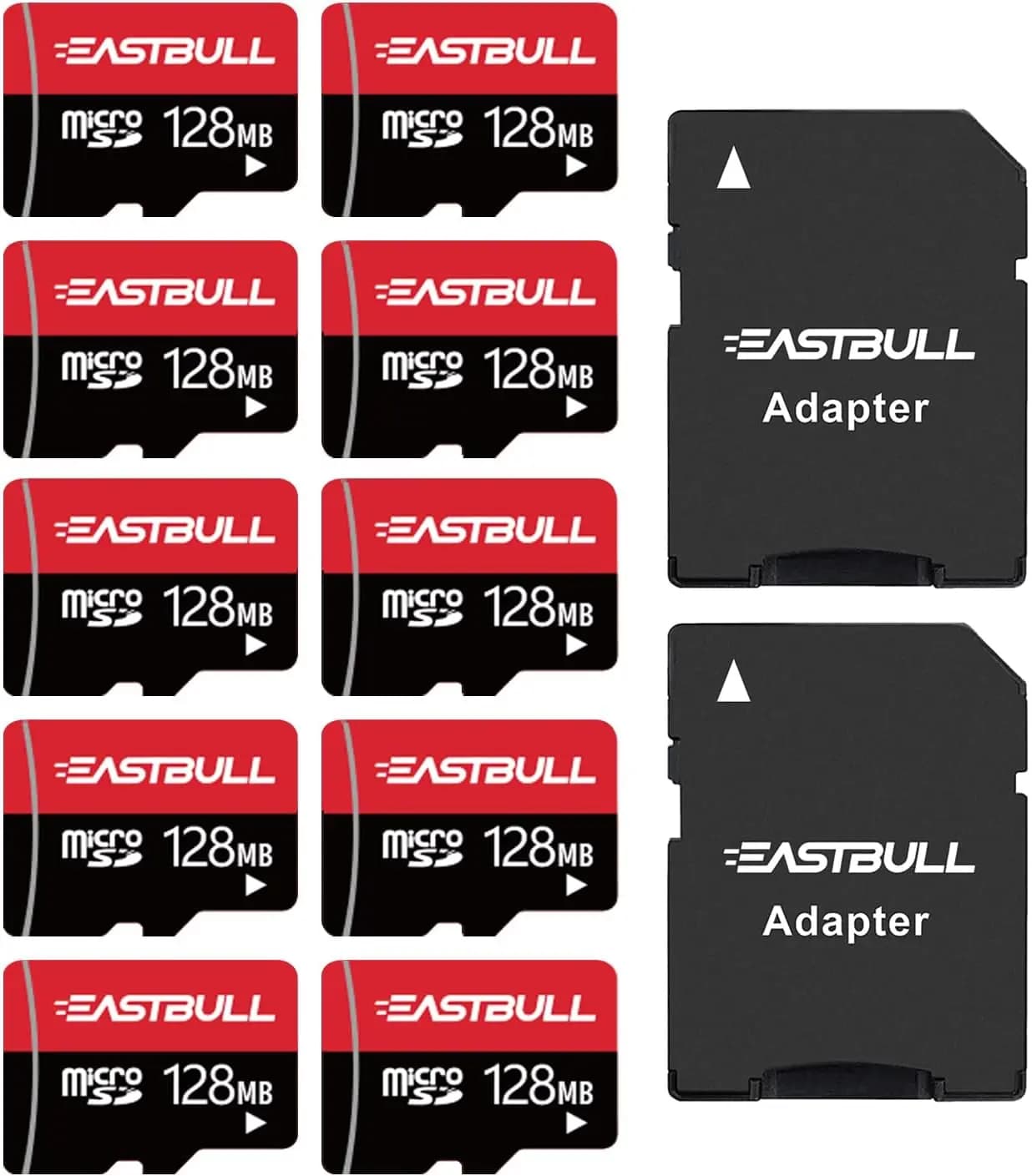 Confezione da 10 schede Micro SD da 128 MB, video Full HD, 90 MB/s UHS-I U1 Classe 10 per telecamere di sicurezza (include 2 adattatori)