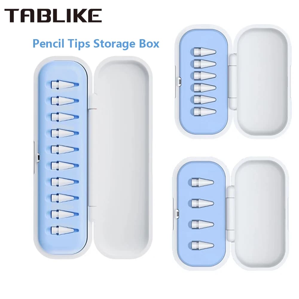 TABLIKE Scatola portaoggetti per punte per penna per pennini Apple Pencil Stylus, 4/5/6/8/12 punte per slot Scatola organizer Custodia protettiva per disegno