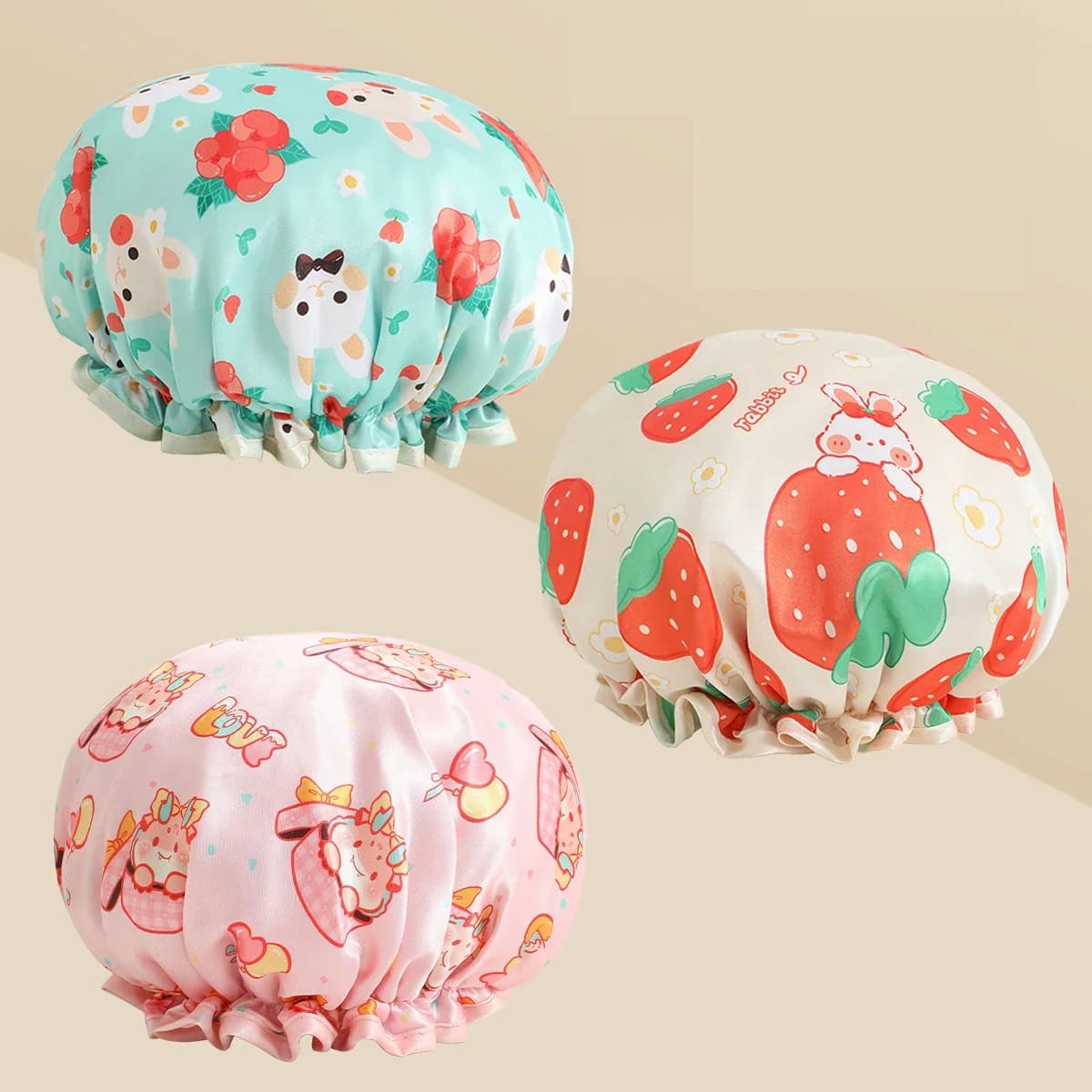 Cuffia Impermeabile per Capelli, Cappello da Doccia per Ragazze, Riutilizzabile, Protezione per Capelli da Cucina, Cuffia Anti-Olio per Trattamento Capelli Asciutti