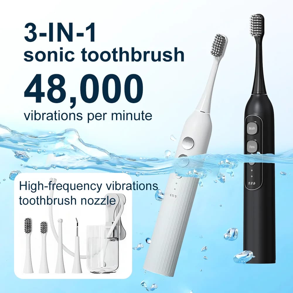 Ultra long standby smart electric toothbrush with 3 in 1 wireless brush and Water Flosser toothbrush and IPX7 toothbrush