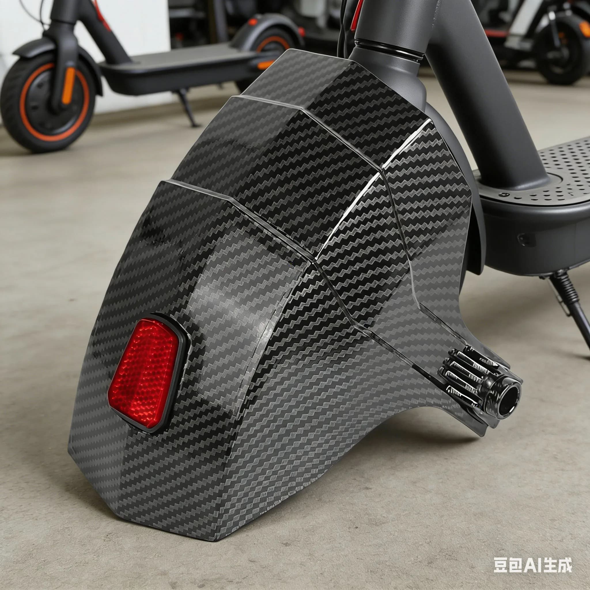 Kit parafango posteriore per scooter elettrico KUKIRIN G3/G4 in fibra di carbonio per parti di ricambio del parafango con strisce riflettenti integrate
