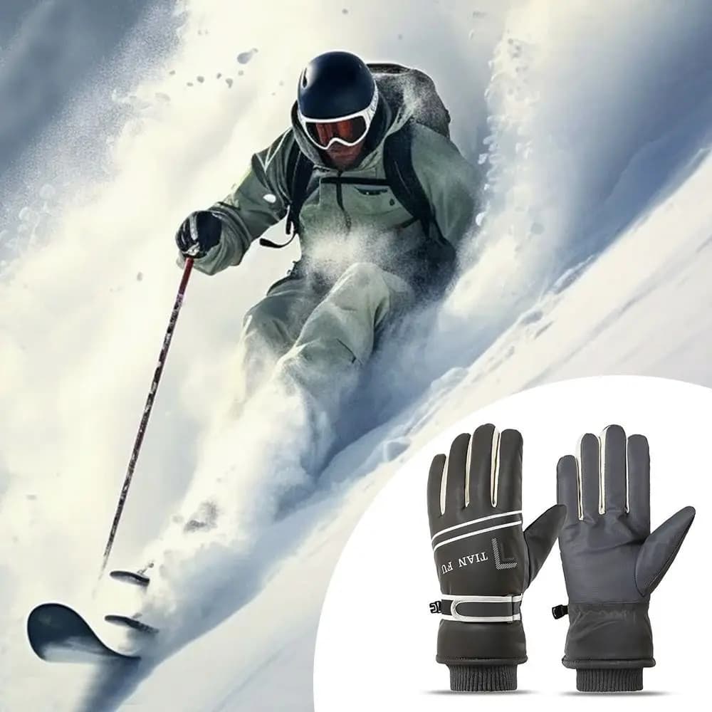 Guanti invernali caldi alla moda Fodera in pile Guanti da ciclismo termici ispessiti Sport Guanti touchscreen antivento Uomo Donna