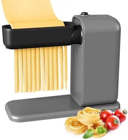 Macchina Elettrica per Pasta 3-in-1 con Rullo e Tagliapasta - Macchina per Noodle Grigia per Uso Domestico