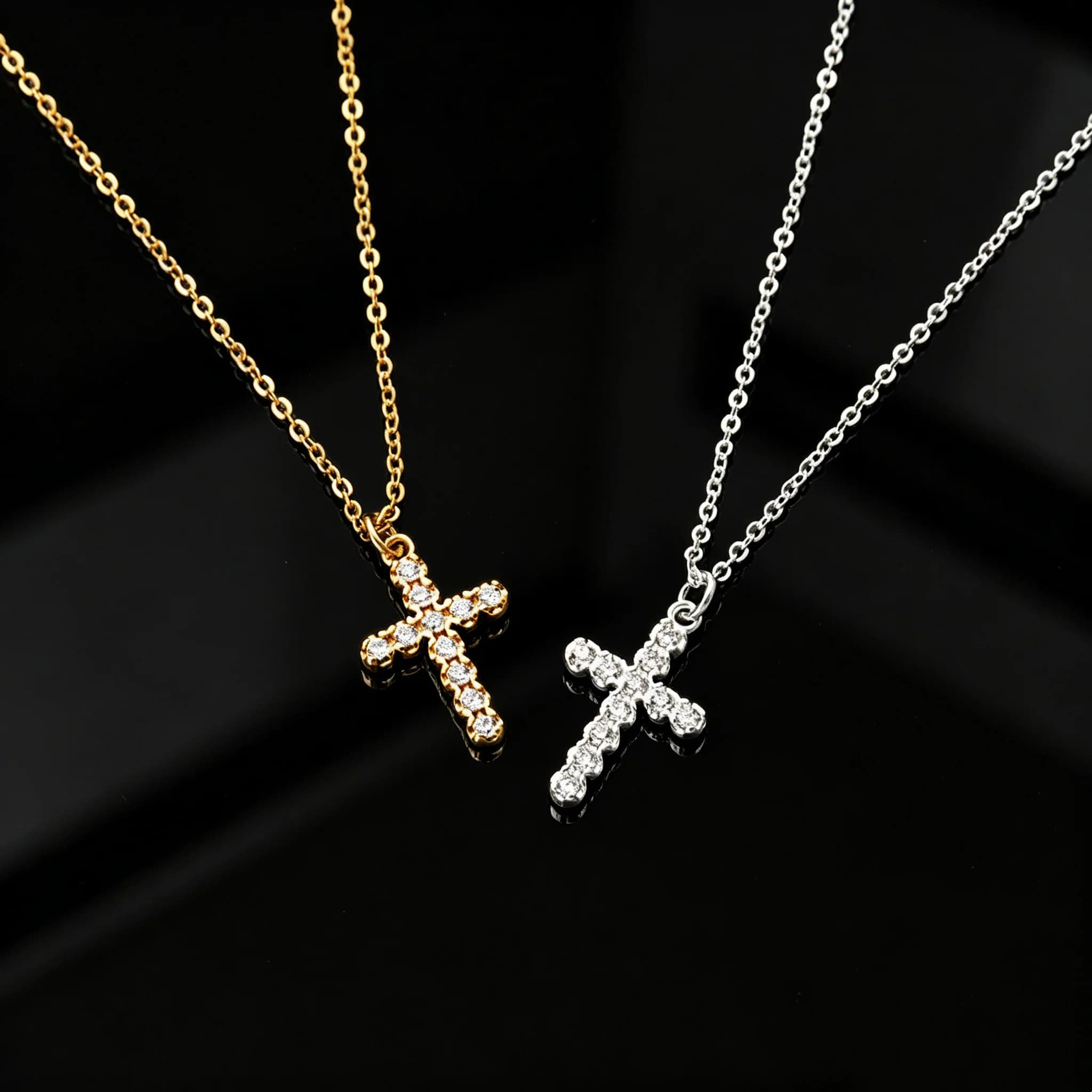Collana alla Moda con Croce in Zirconi, Gioiello Quotidiano in Argento S925