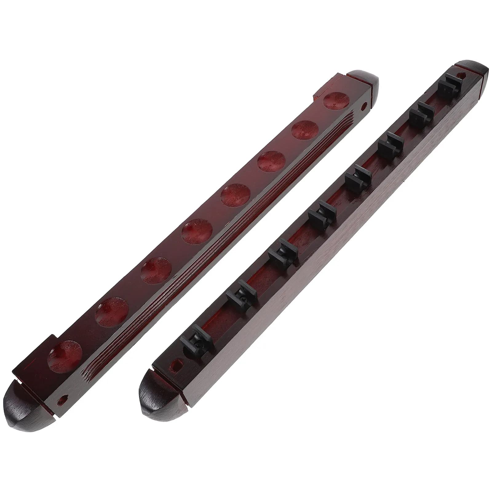 Set Portastecche da Biliardo in Legno da Parete, Robusto Supporto Multi-Foro per Stecche, Organizzatore e Espositore per Stecche da Biliardo