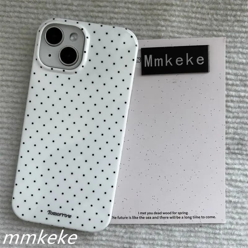 Korean Ins Cute Polka Dot Phone Case For iPhone 17 Air 16 15 14 13 12 11 Pro Max 16E X XR XS Max 7 8 Plus Shockproof Soft Cover