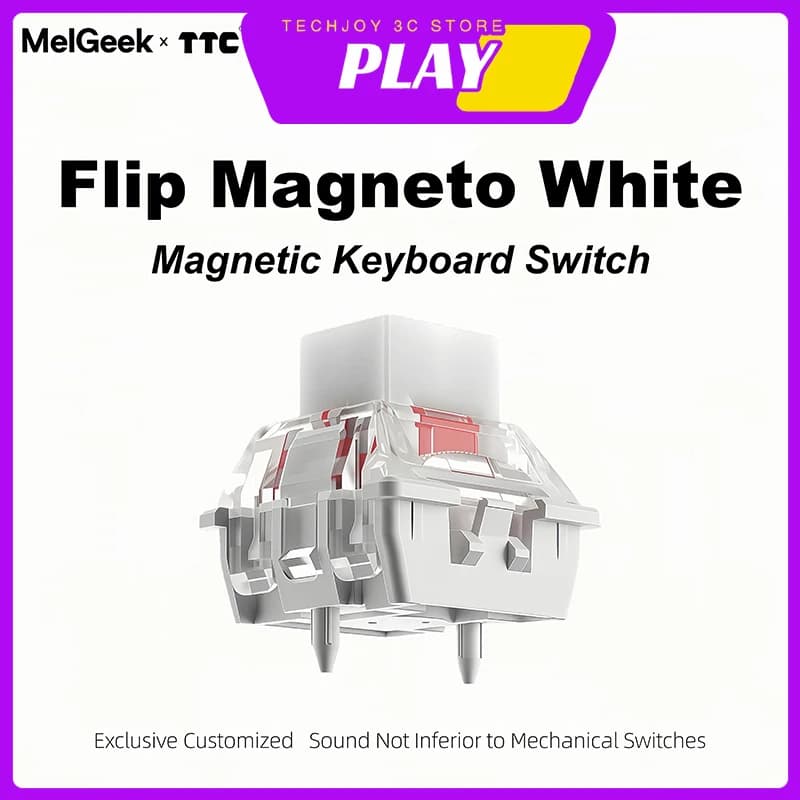 MelGeek x TTC Flip Magneto White Switch Tastiera Magnetica 35g Asse Magnetico Lineare Switch per Tastiera Meccanica Accessori per Gamer