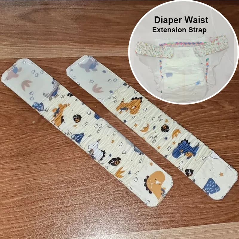Cintura di Estensione per Pannolini Monouso ABDL per Adulti, Fatta a Mano, con Motivi Cartoon, in Cotone e Velcro, Riutilizzabile, per Pannolini DDLG