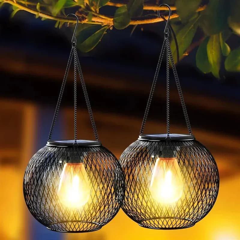 Lanterna solare da esterno, luci solari migliorate Ortiny per luci sospese decorative da esterno Lanterne solari impermeabili