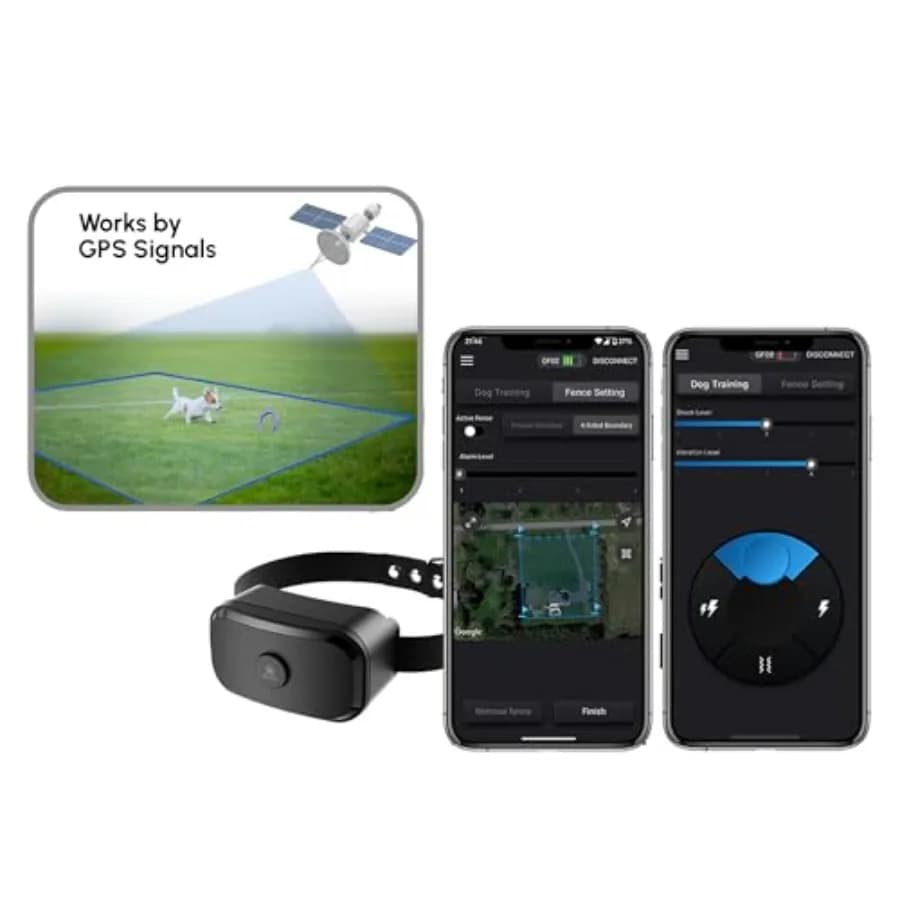 Recinto GPS wireless per cani da esterno, collare in nylon resistente e impermeabile, nero, senza canone di abbonamento, limite personalizzabile