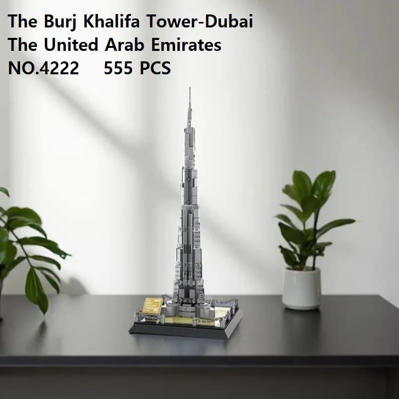 NO.4222 Blocchi da Costruzione Modello Architettonico della Torre Burj Khalifa-Dubai, Mattoncini Fai-da-Te, Giocattoli Educativi per Bambini e Adulti, Idea Regalo
