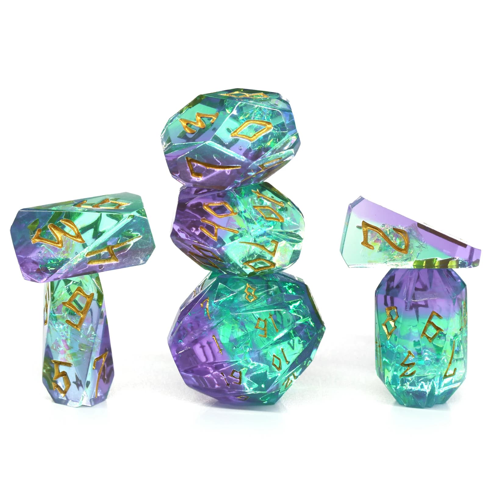 Set di dadi poliedrici, set di dadi DND Dungeons e draghi in resina Idee regalo Giochi di ruolo Dadi RPG Dadi fantastici