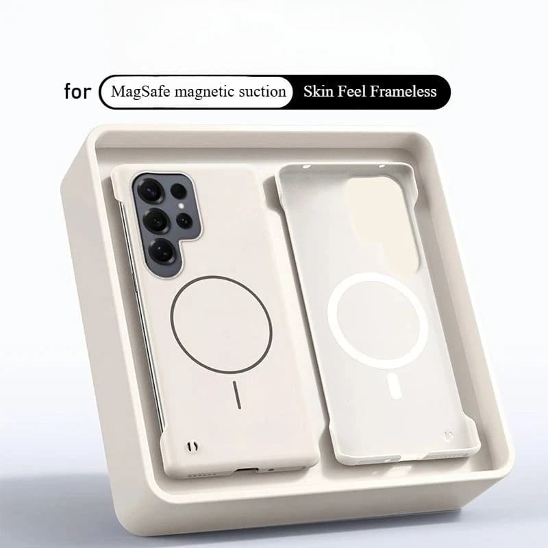 Custodia anticaduta opaca ultra sottile senza cornice per Samsung Galaxy S25 Edge S24 FE S23 S22 Ultra Plus per la copertura protettiva Magsafe Charge