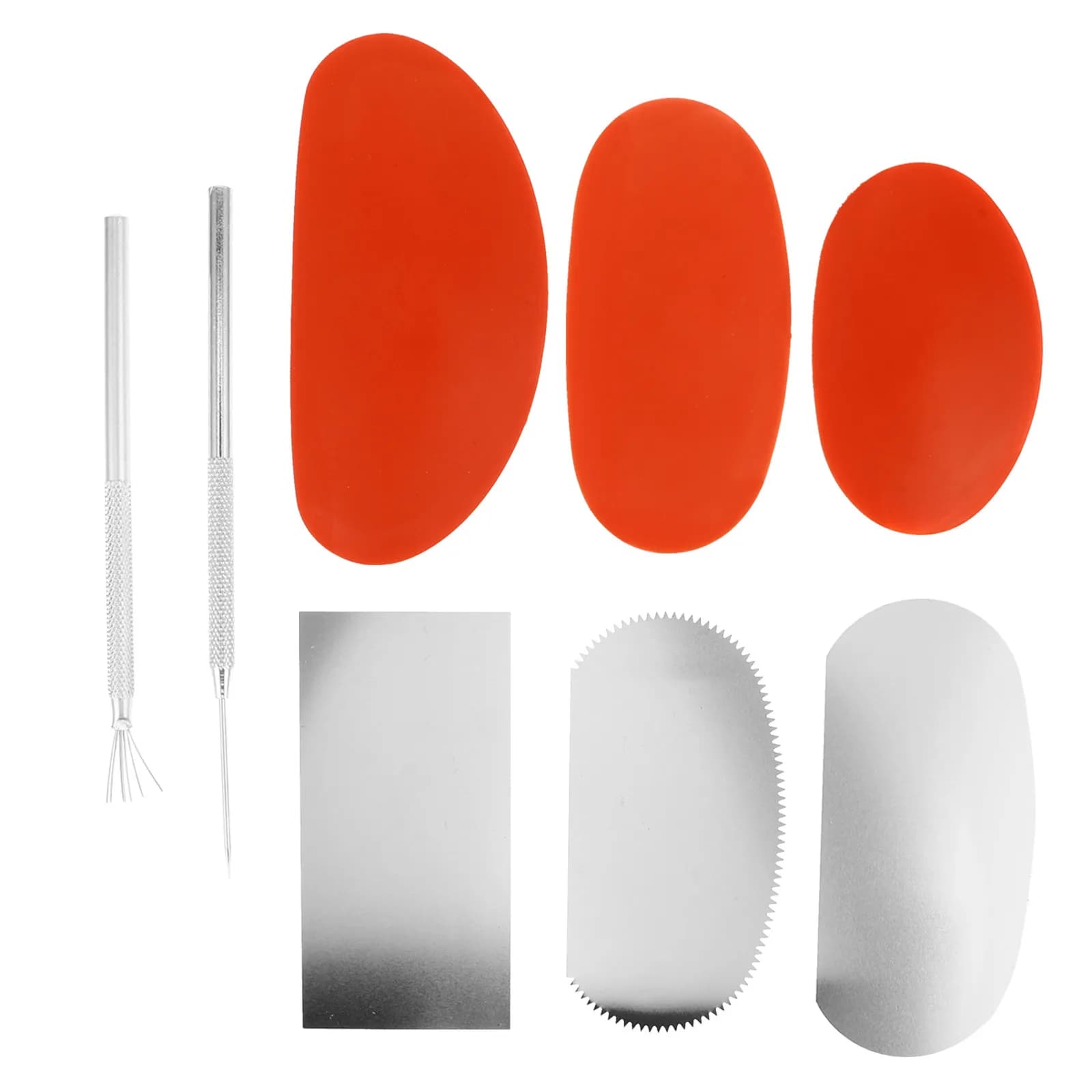 Set di 1 Strumento per Modellare l'Argilla, Kit di Utensili in Metallo e Plastica per Scultura, per Tagliare, Raschiare e Lisciare, per Arte Ceramica e Argilla Polimerica