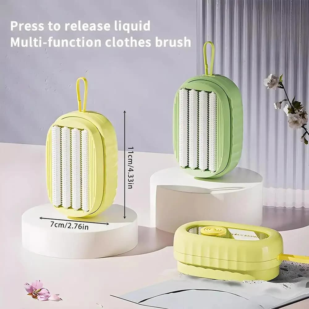 Multipurpose brush Multipurpose brush with soft gel foam roller and integrated detergent dispenser to clean underwear