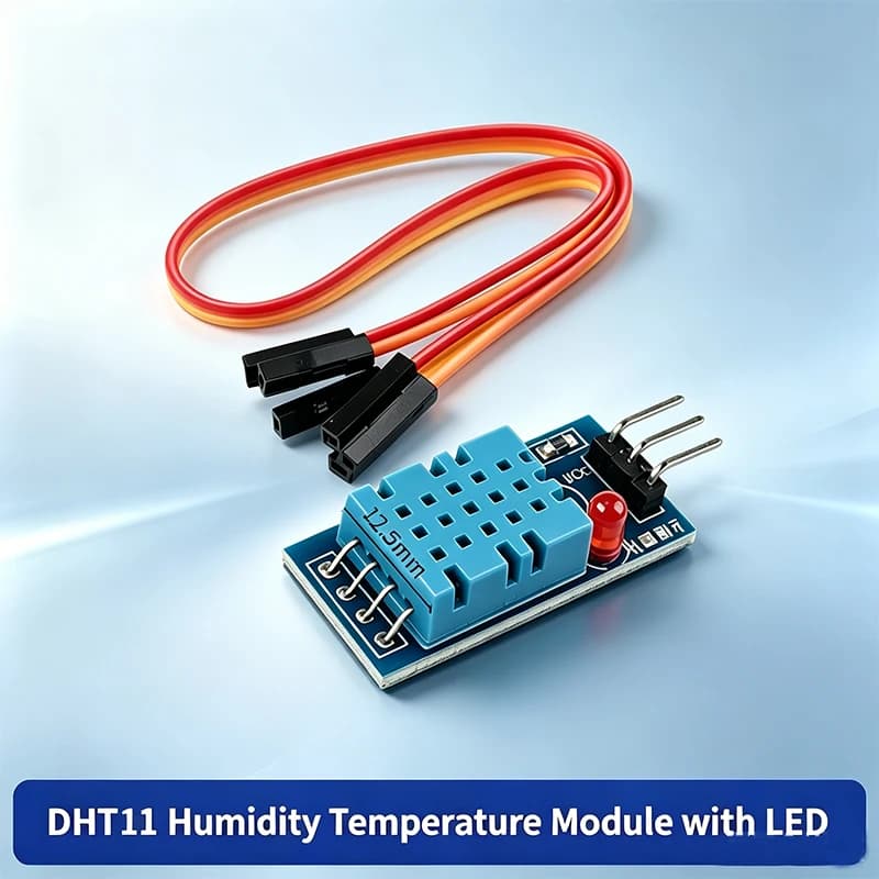 DHT11 Temperature Humidity Sensor Module With Power Indicator LED 3P Pin 3.3V-5V Digital Temp Humidity Detect Board For Arduino