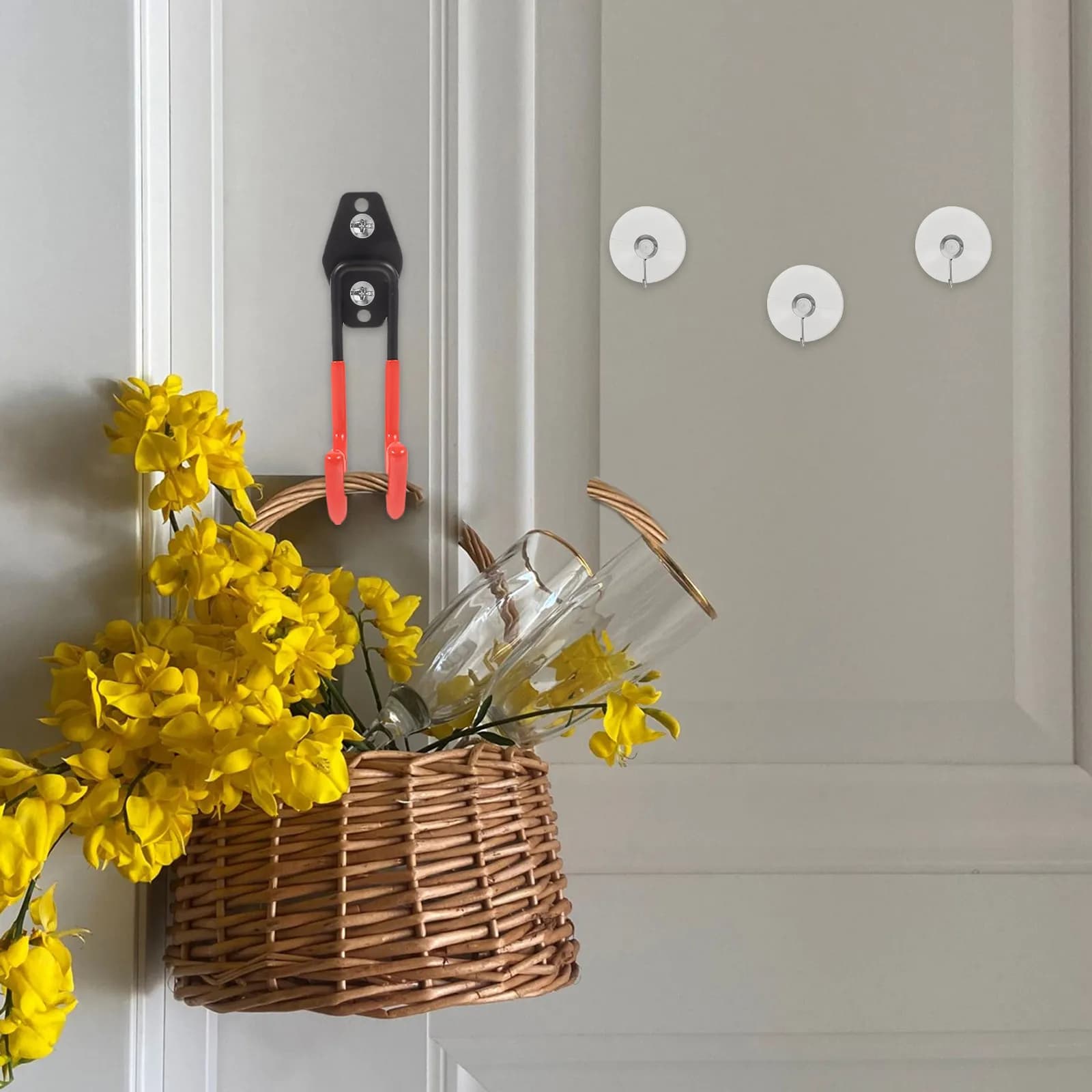 24 Ganci a ventosa resistenti in PVC trasparente multiuso rimovibili per bagno, cucina, doccia, asciugamani, accappatoi, borse