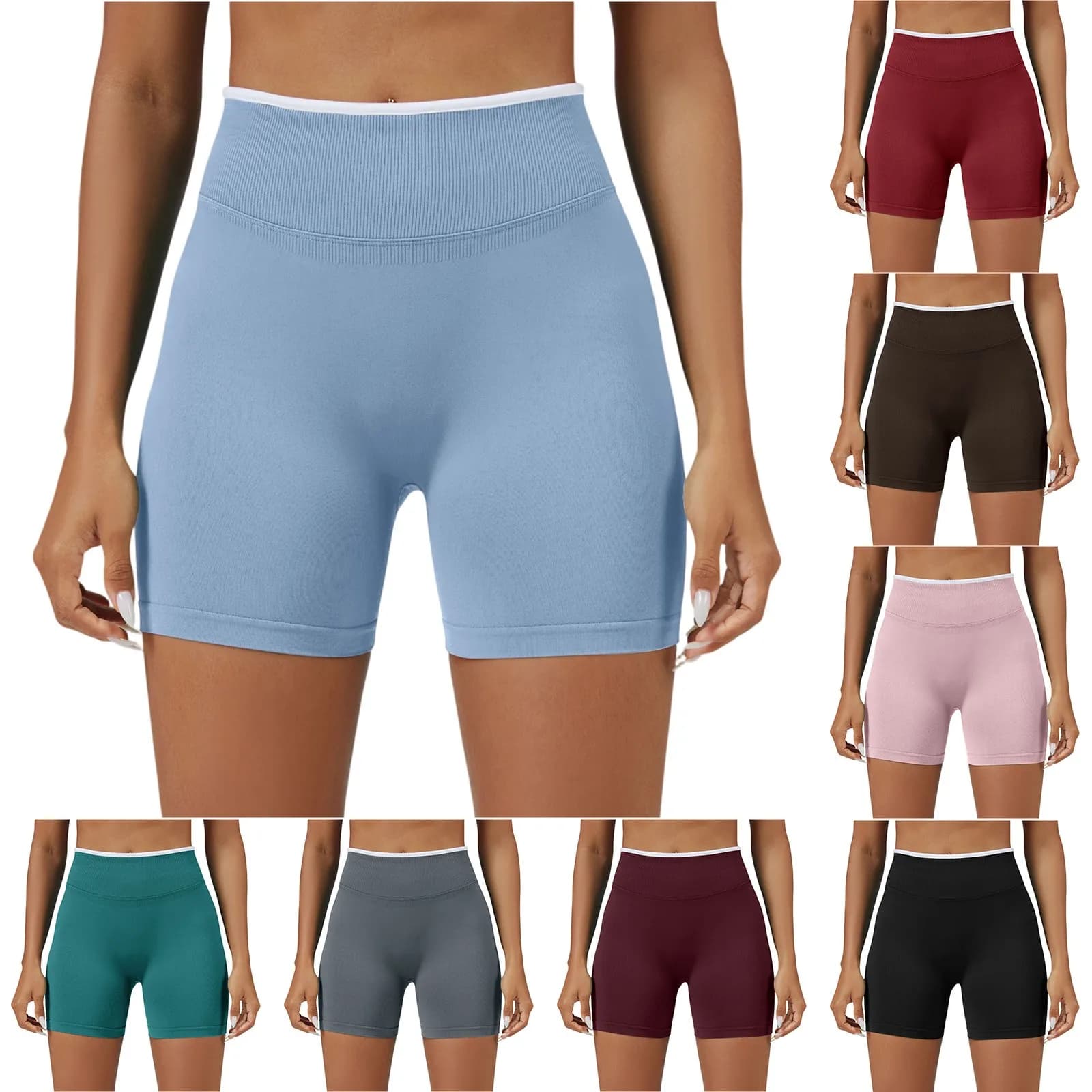 Women's Super Soft High Waist Leggings Solid Color Fitness Yoga Sports Shorts Cycling Comfortable and Elastic High
