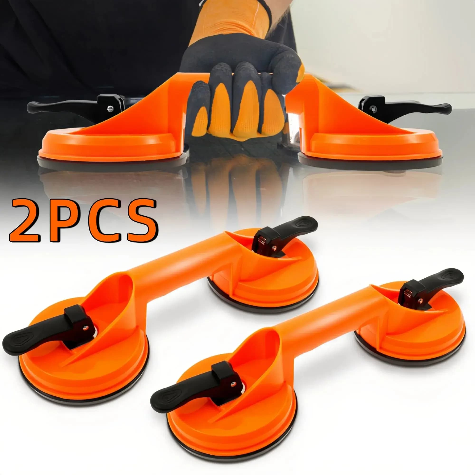2 pezzi nuove ventose per sollevamento vetro supporto per maniglia in ABS per vuoto resistente per ascensore piastrelle per pavimenti strumento manuale per riparazione parabrezza auto