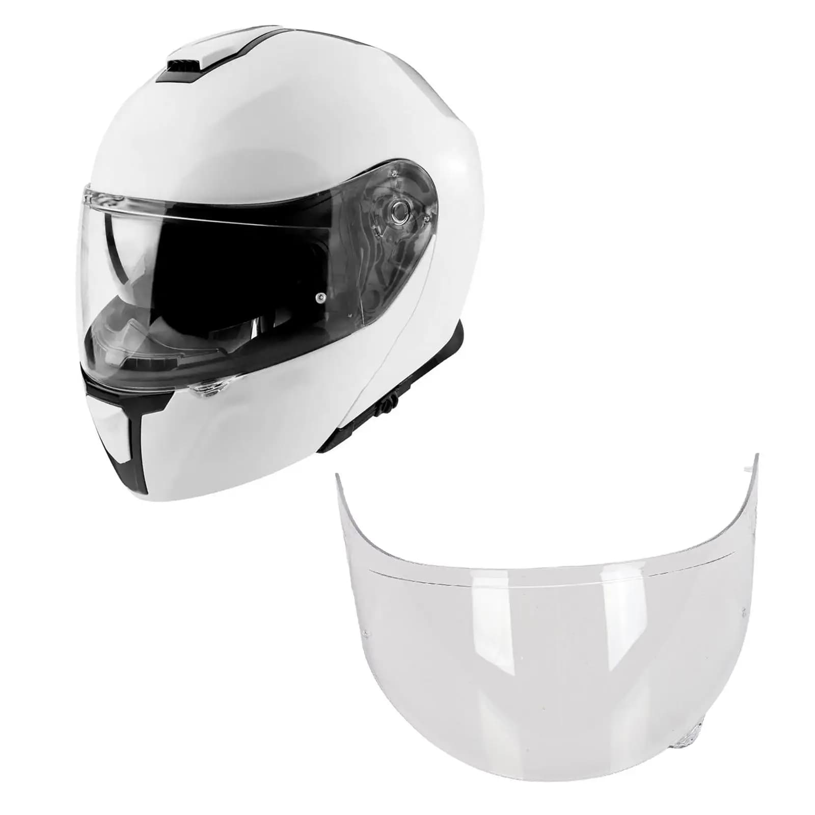 Visiera Modulare per Casco Moto, Lente Trasparente Antiappannamento, Ricambio in Plastica Resistente per la Sicurezza durante la Guida