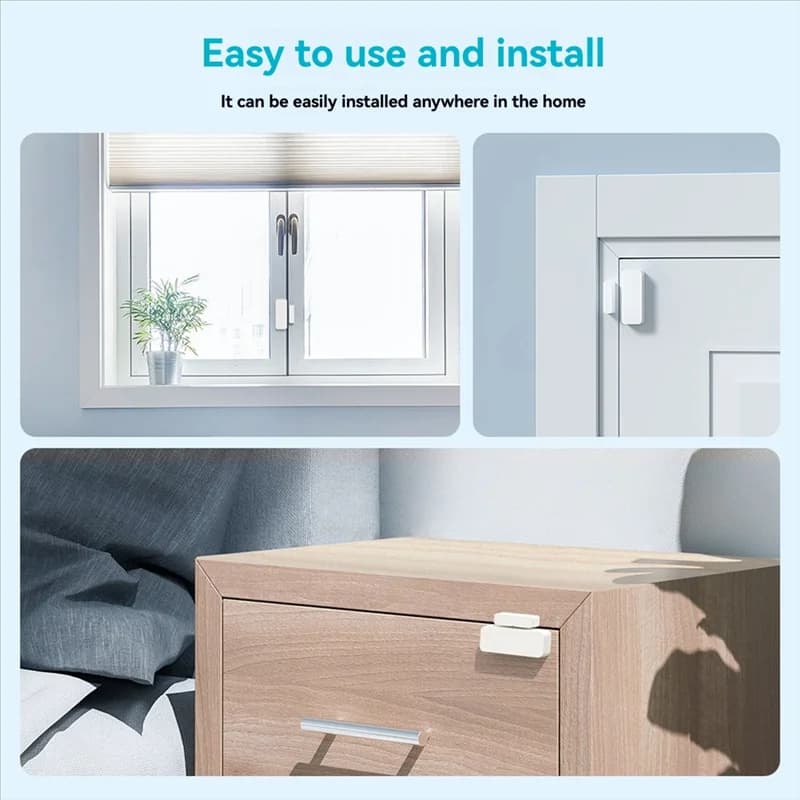 B29C-TUYA Sensore intelligente abilitato da WIFI per porte e finestre, sistema di allarme wireless per la sicurezza domestica