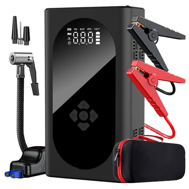 Avviatore di emergenza per auto 3000A con compressore d'aria Caricabatteria per auto ad alta potenza 12V Avviatore di emergenza per batteria con pompa d'aria