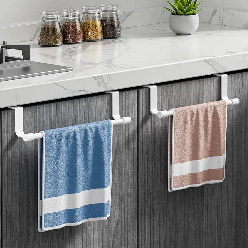 Portasciugamani da appendere sotto il mobile senza foratura, organizer da cucina sottopensile per accessori da cucina