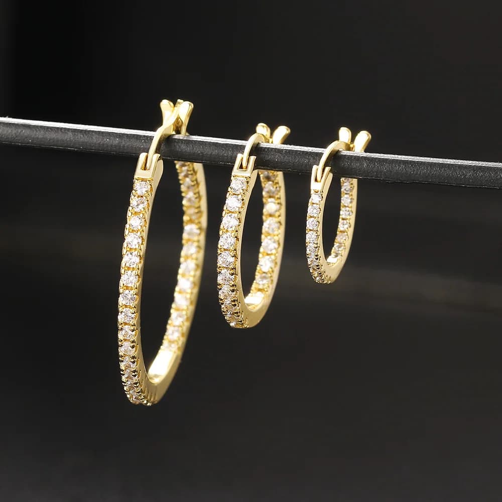Orecchini a cerchio per donna moda Trend zircone micro-intarsiato piccolo e grande cartilagine traforata orecchini a cerchio accessori gioielli Punk E398