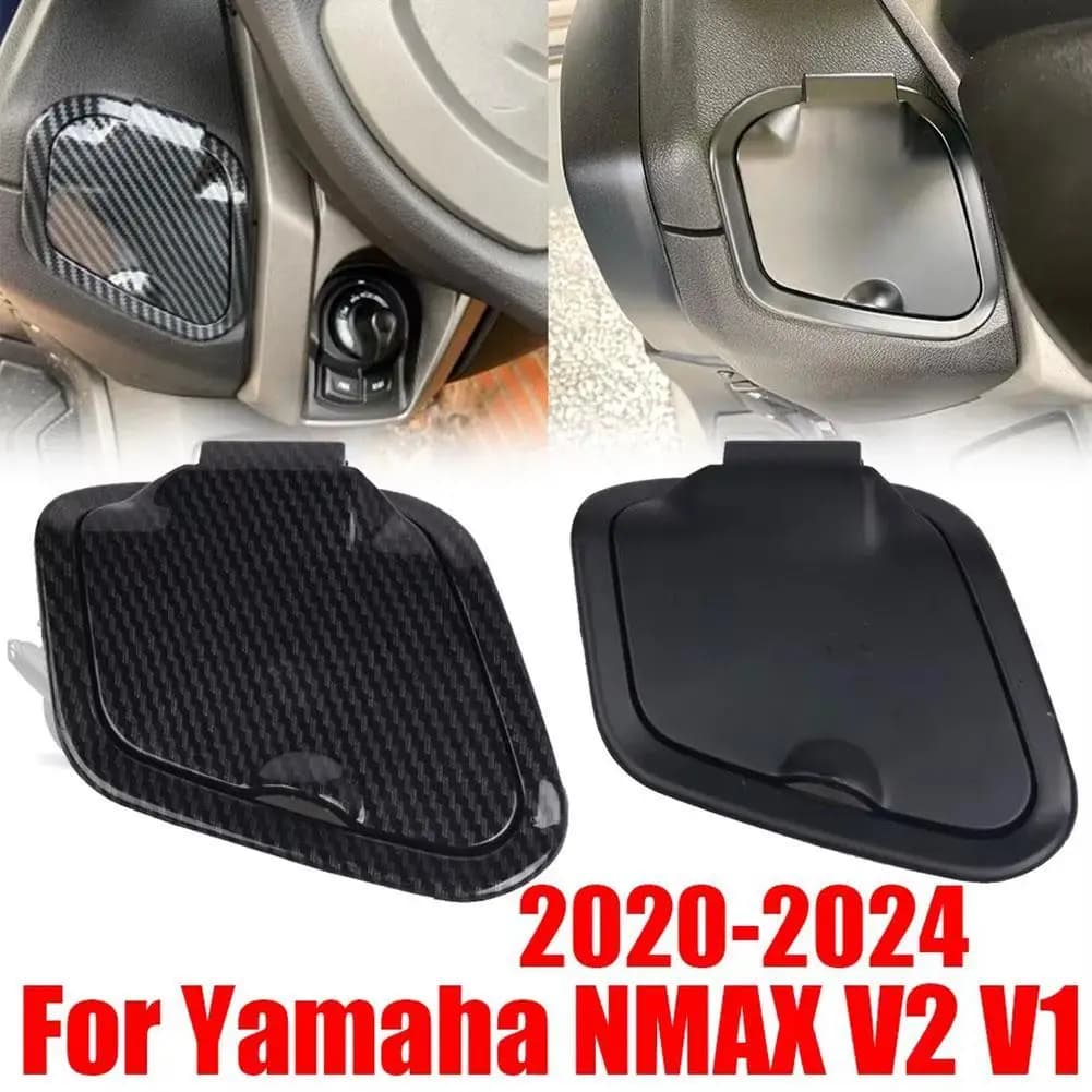 Moto Side Storage Pocket Cover Cap ABS modello in fibra di carbonio Universal Moto Cover per NMAX125 NMAX155 NMAX V1 V2 2020-2024