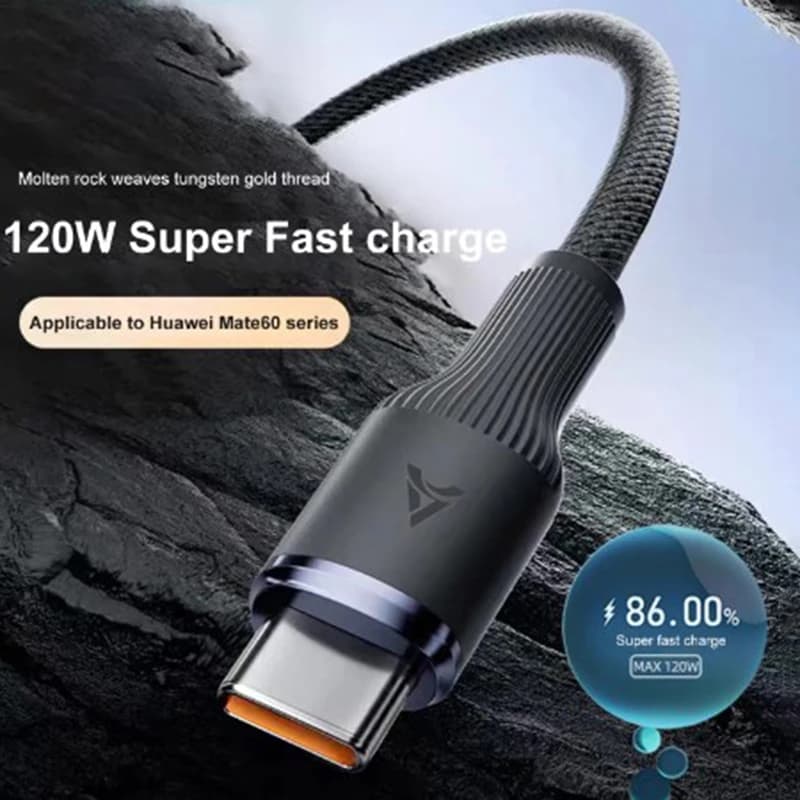 Cavo dati intrecciato USB tipo C da 120 W Cavo di ricarica super veloce Ricarica rapida per Huawei Sumsung 0,25 M/1 M/1,5 M/2 M/3 M 2026