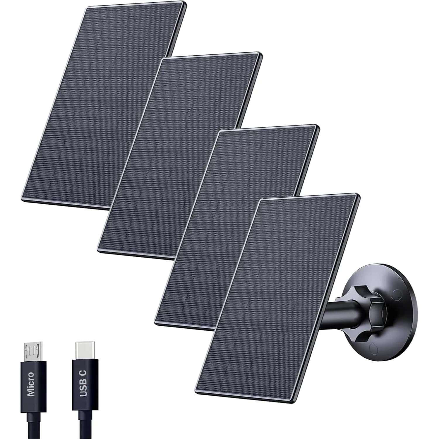 Pannello solare USB da 2W per telecamera di sicurezza, caricatore solare compatibile con telecamere a batteria ricaricabile, impermeabile IP65 per esterni