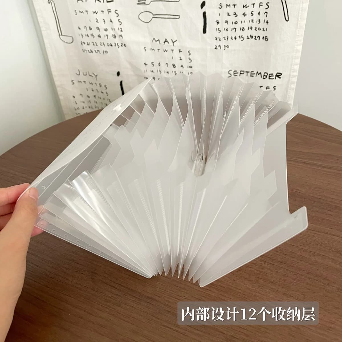 A6 Accordion Folder 12 Pockets Expanding File Organizer Large Capacity Storage Folder for Documents Cards Stickers Planner Acces