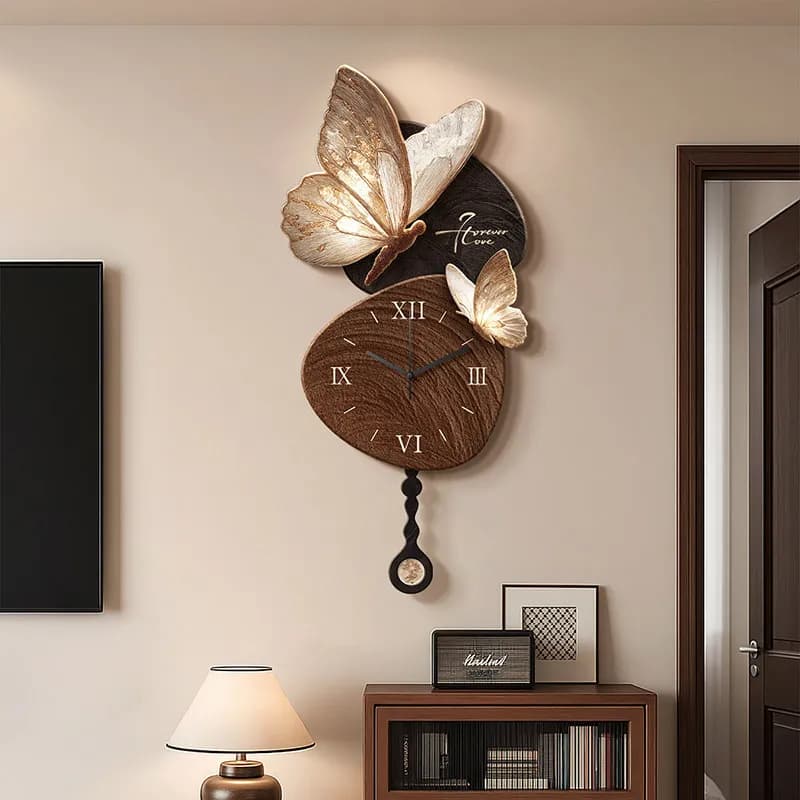 &Upgrade Night Light Wall Clock Wooden Fashion Design Modern Digital Wall Clock Living Room Horloge Murale Home Decor Items