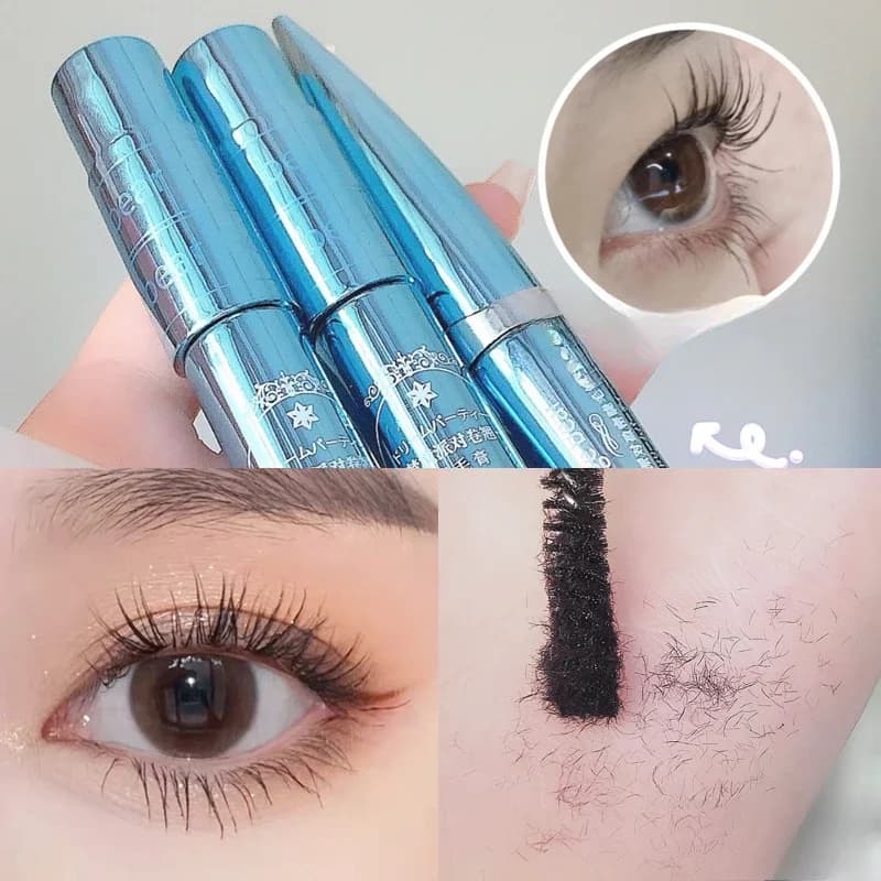 Silk Fiber Eyelash Mascara Long-Term Waterproof Extension Long-Term Cosmetic Mascara for Makeup Black and Long Eyelashes