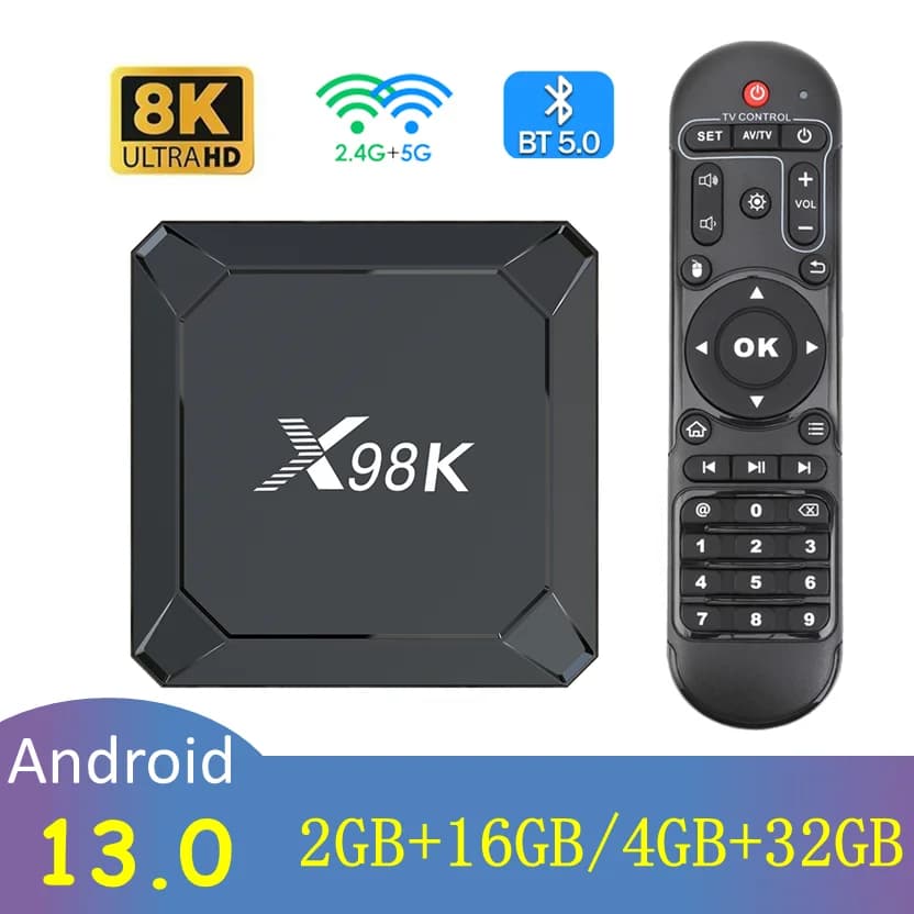 Android 13 TV Box X98K RK3528 Dual WiFi BT 5.0 8K Streaming Media Player Set top network box