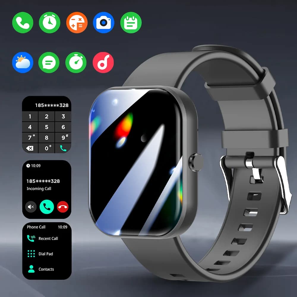 LAXASFIT Smart Watch 1.85 Inch HD Display Smart Watch Bluetooth Voice Call IP68 Smart Watch with Waterproof Fitness Tracking
