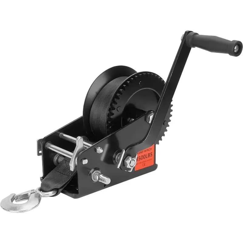 3500Lbs Heavy Duty Boat Trailer Winch with Manual Handle, Marine Rope Winch for Boat Towing