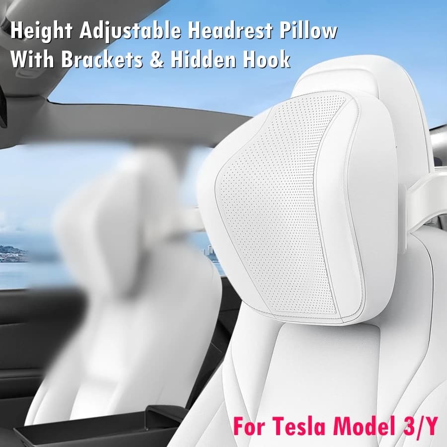 Cuscino poggiatesta regolabile per accessori Tesla Model Y/3 cuscino per il collo cuscino per poggiatesta per auto con staffa e gancio nascosto