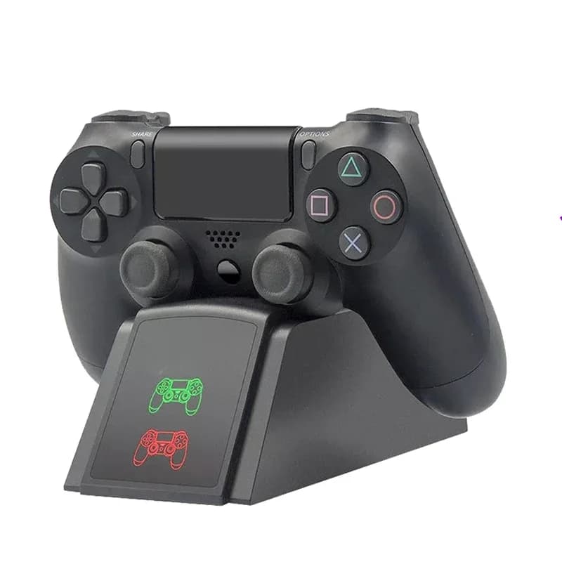 Stazione di ricarica per controller PS4 con doppia porta USB a ricarica rapida per gamepad e joystick PS4 Slim e PS4 Pro