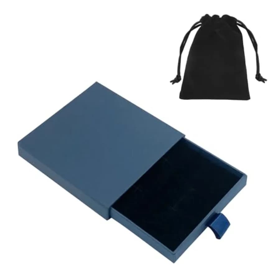 Small Jewelry Gift Box and Velvet Bag, Necklace Bracelet Earring Cardboard Organizer Square Jewellery Gift Box Pendent Storage