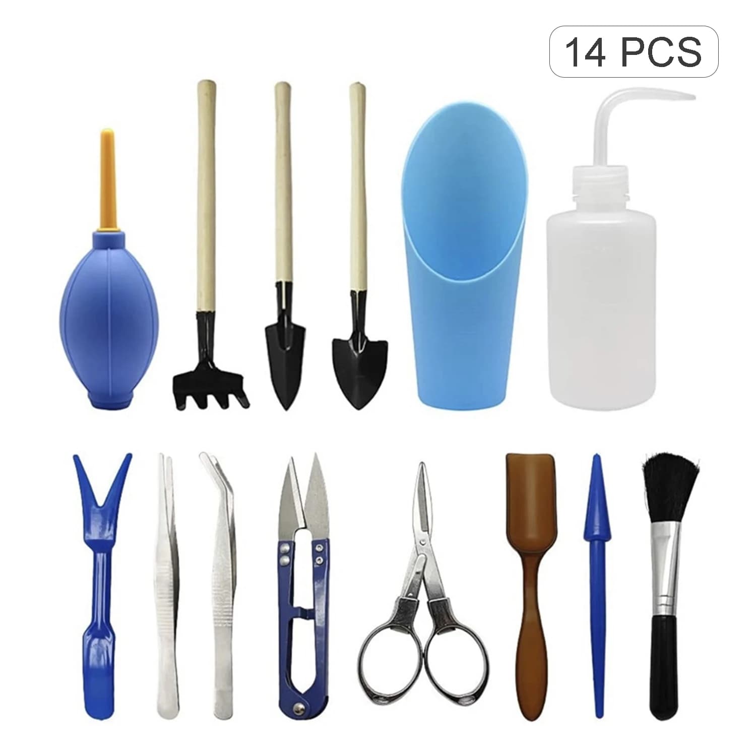 14PCS Garden Planting Tool Set Bonsai Fat Plant transplant Mini Garden Planting Manual Garden Planting Tools