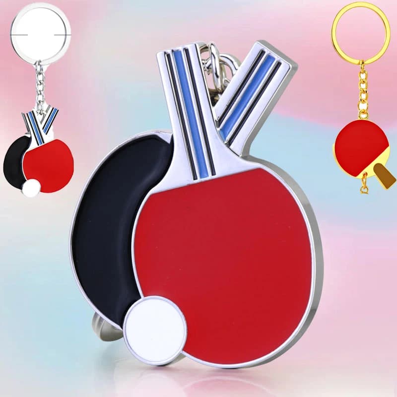 Portachiavi creativo da ping pong Ping pong nazionale Sport Regalo commemorativo Ciondolo portachiavi per auto con racchetta sportiva