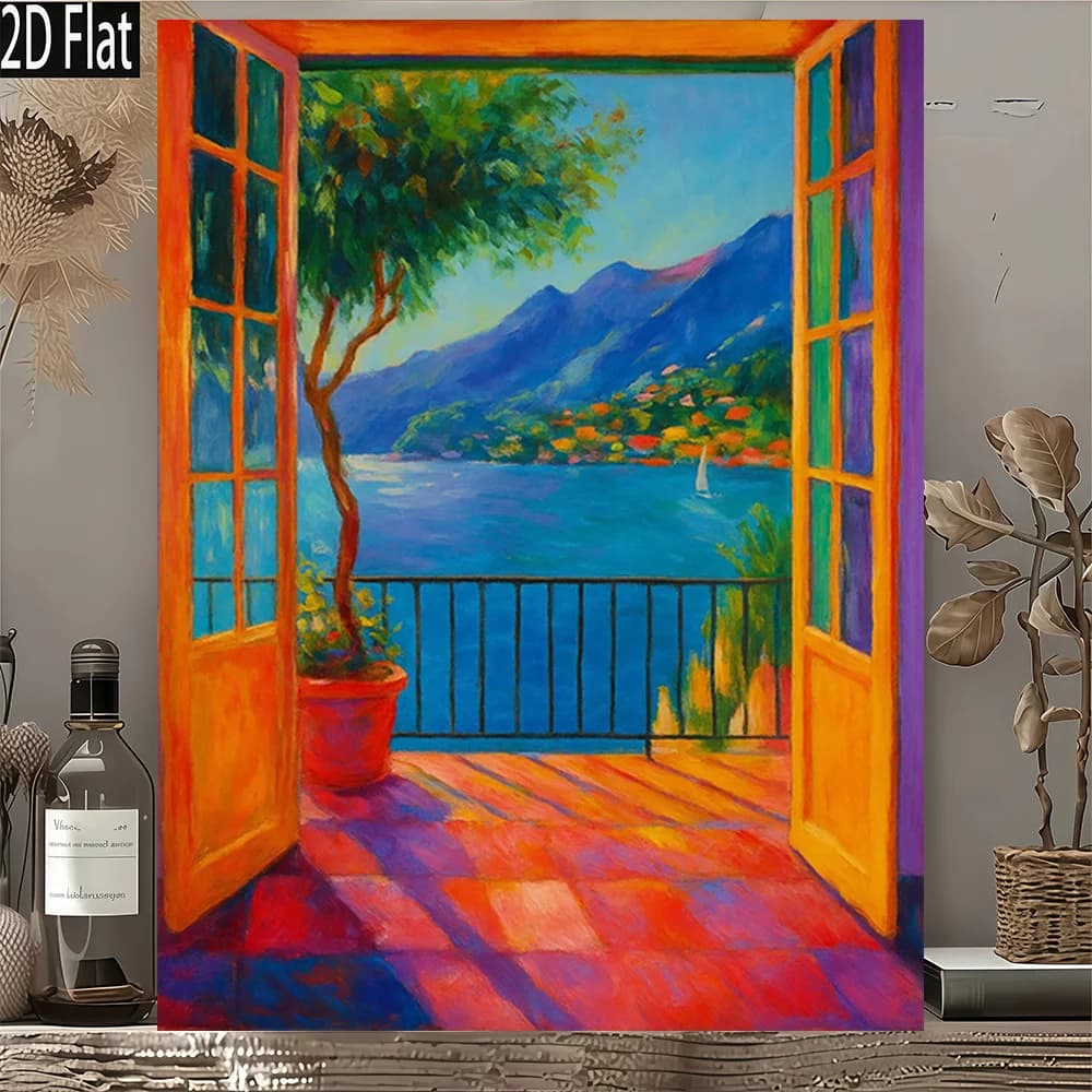 500/1000/1200/2000PCS Puzzles for Adults Vivid Balcony Landscape,Jigsaw Puzzles Brain Challenge Game Gift Home Decor