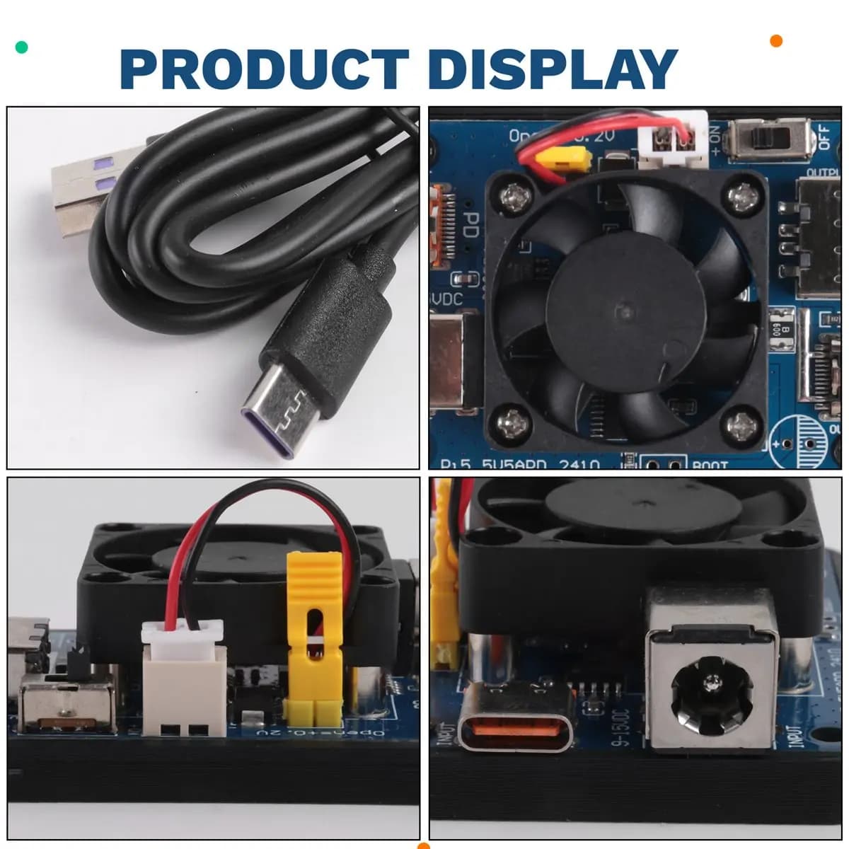 Dynamic For Raspberry Pi 5 Power PD Trigger Activation Module 5V5A 27W PD DC USB Dual Input Wide Voltage Dual Output with Cable