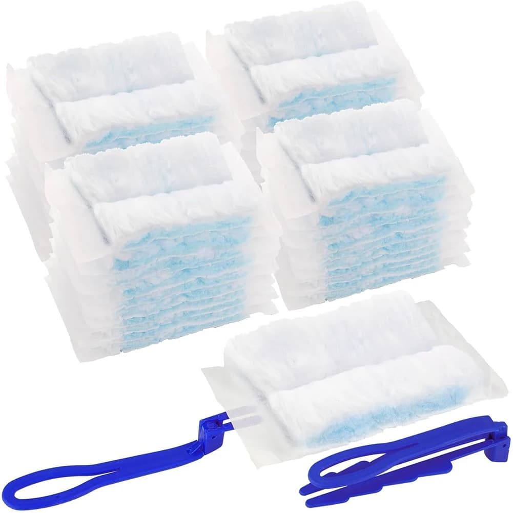 40 Parts for Electrostatic Spool Resistant with 2 Handles, Disposable Brushes for Static Removal of Domestic Cleaning Powder