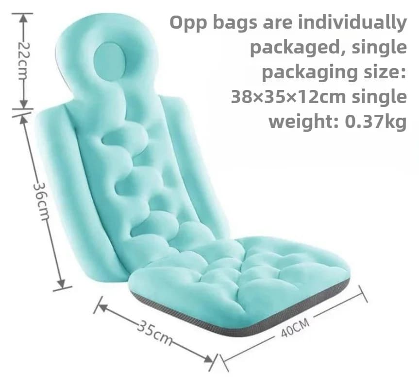 Eccellente Cuscino da Bagno Ergonomico per Tutto il Corpo, Lussuoso Cuscino da Spa Impermeabile con Supporto per Schiena e Collo, Morbido Cuscino per Vasca