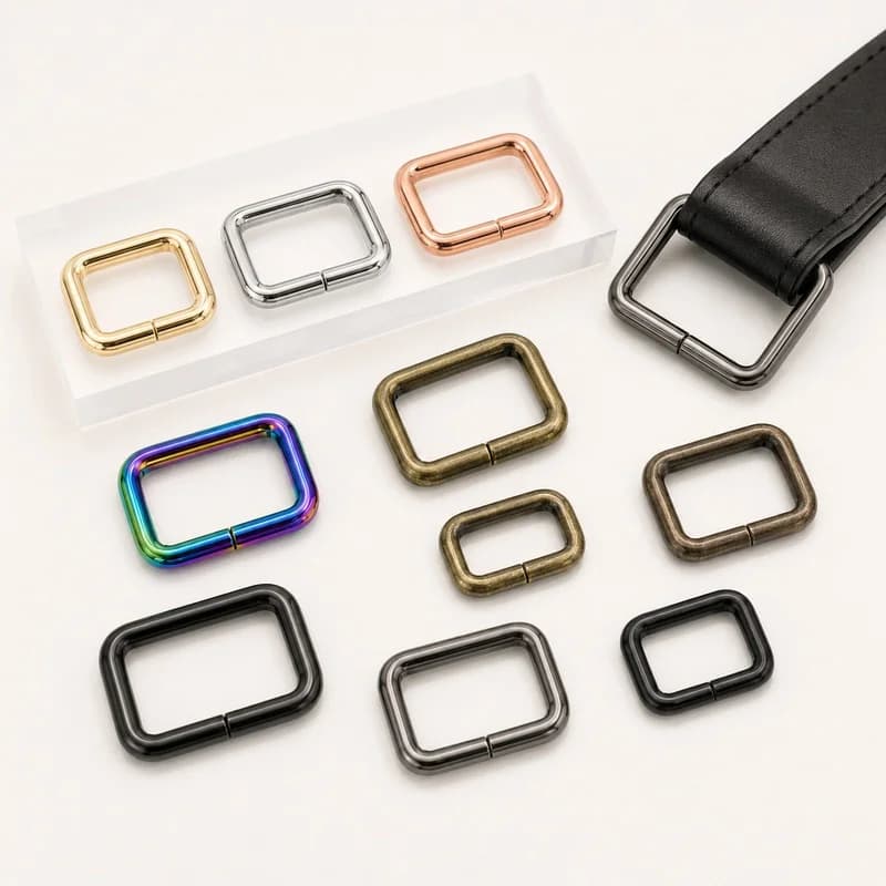 20/50Pcs Metal Buckle 13-50mm Rectangle Ring Clasp Carabiner Hook Bag Strap Clip Clasp Webbing Tape Loop Leather Craft Accessory