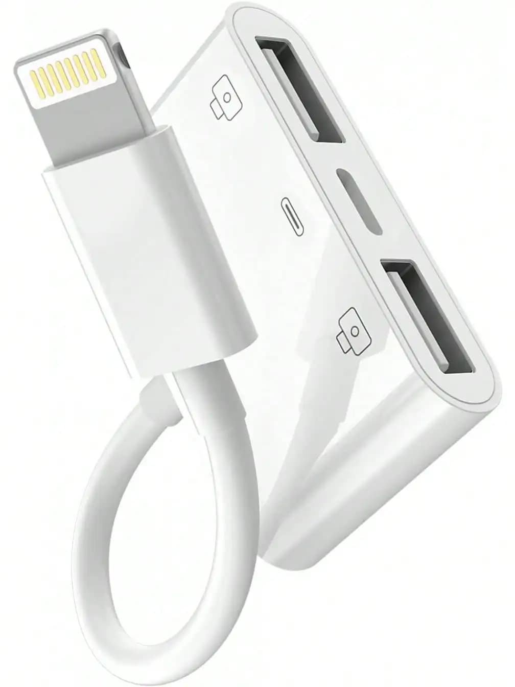 Adattatore OTG USB 3-in-1 per Lightning, Convertitore Dati e Ricarica per iPhone iPad, Lettore Schede, Tastiera, Mouse