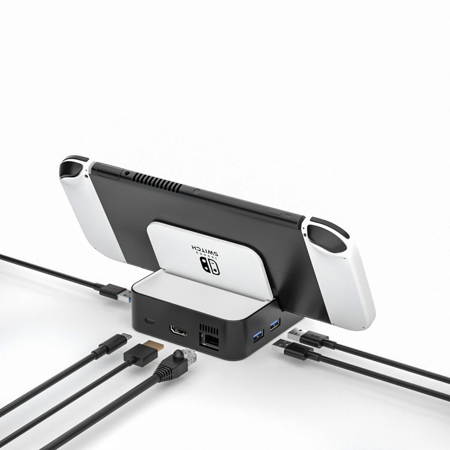 Docking Station TV per Nintendo Switch / Switch OLED, Stazione di Ricarica con Convertitore Video 4K HD e Supporto