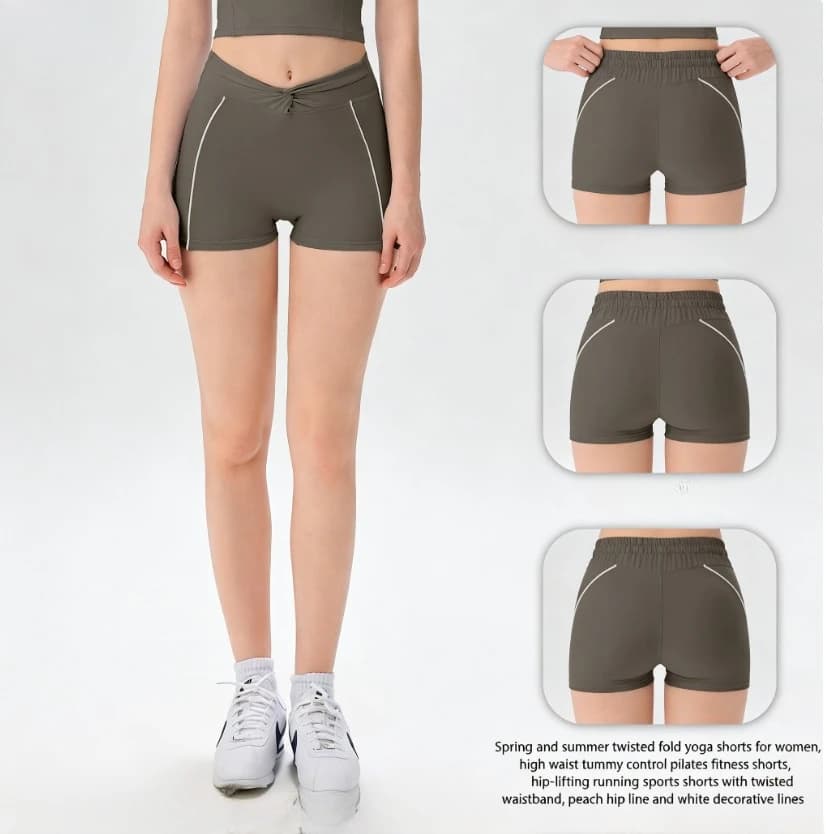 Shorts Yoga Woman in High Life with Modeling Effect, Push-Up and Abdominal Control for Pilates, Race and Fitness